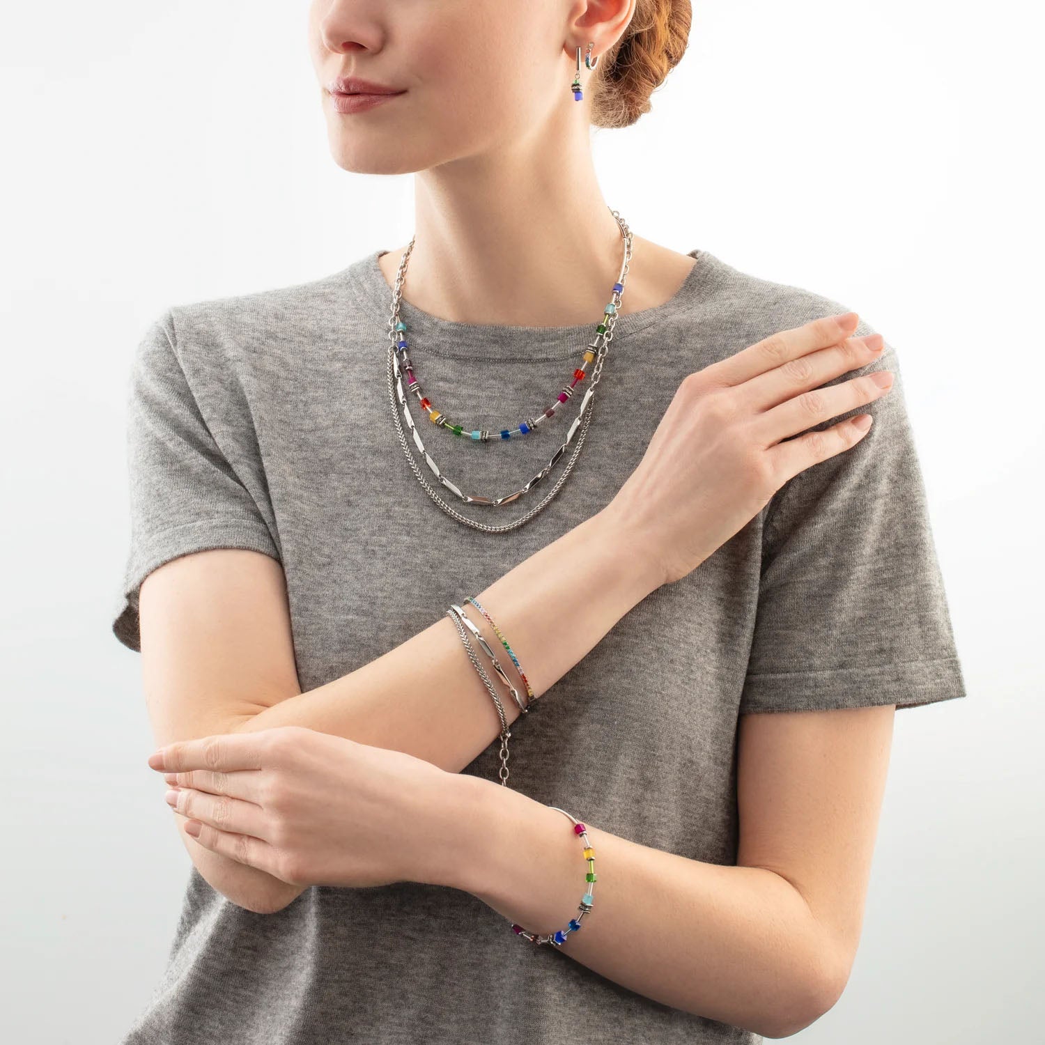 Coeur De Lion Halskette Twisted Layers Edelstahl Silber