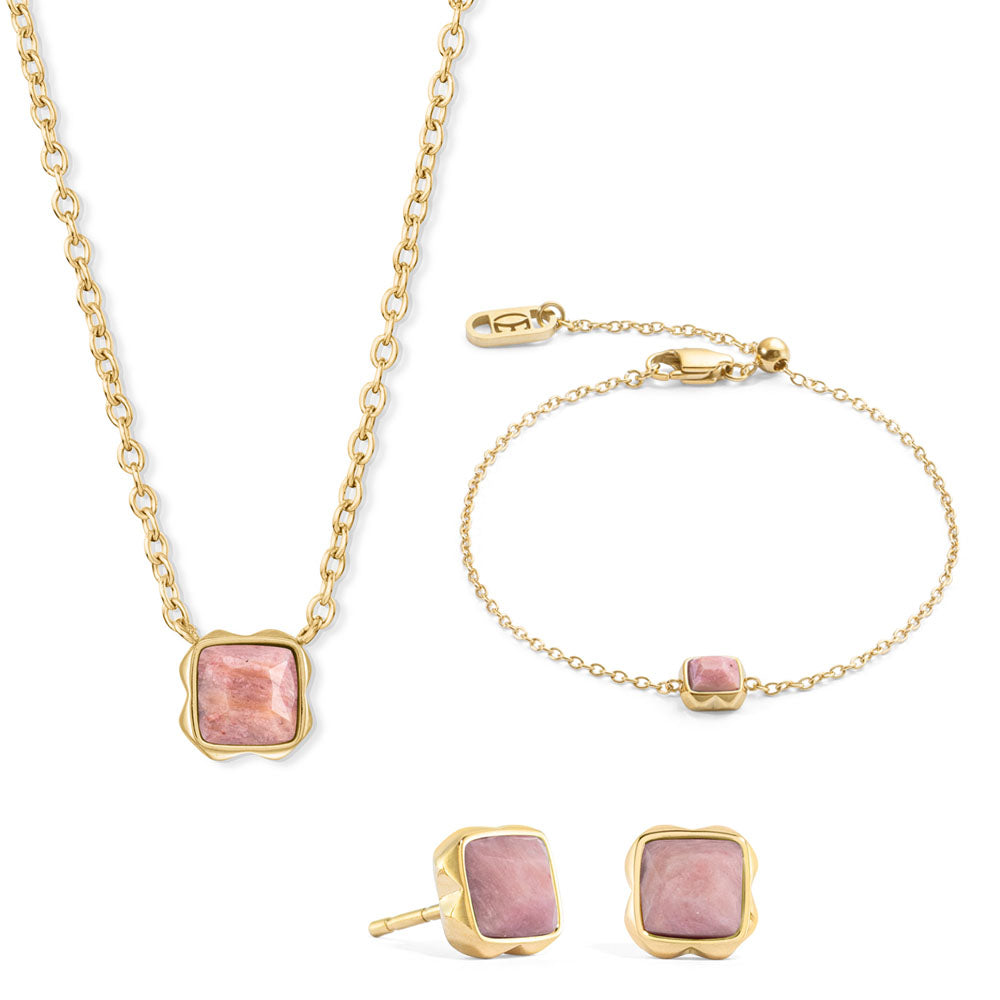 Coeur De Lion Ohrringe Birthstone Juli Rhodochrosit Gold