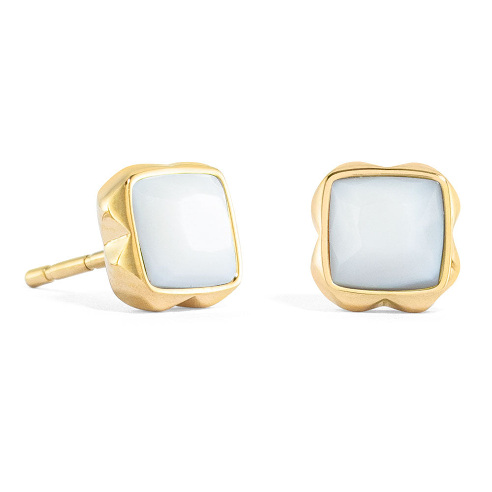 Coeur De Lion Birthstone April Ohrringe Weißer Quarz Gold