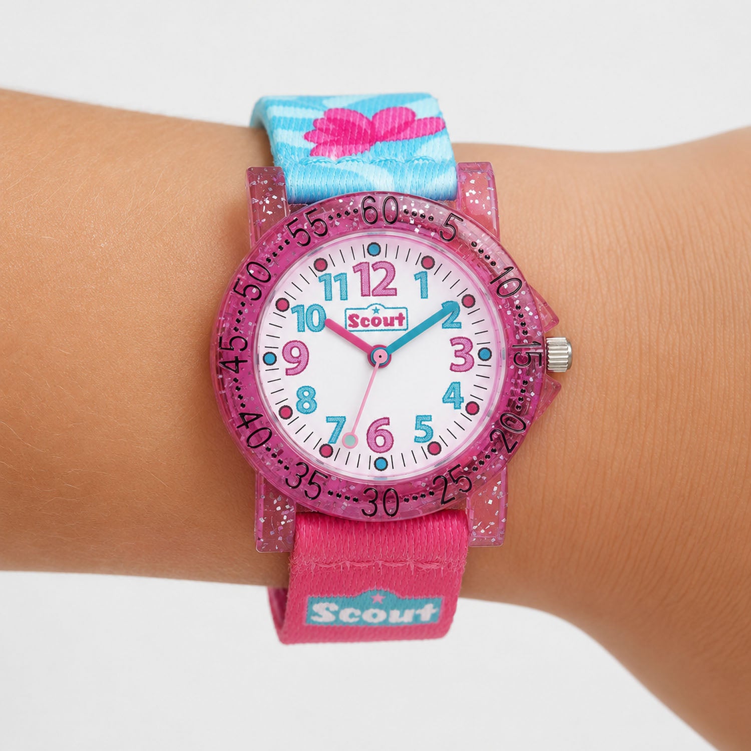 Scout Kinderuhr The IT-Collection mit Flamingo- und Blumenmotiven