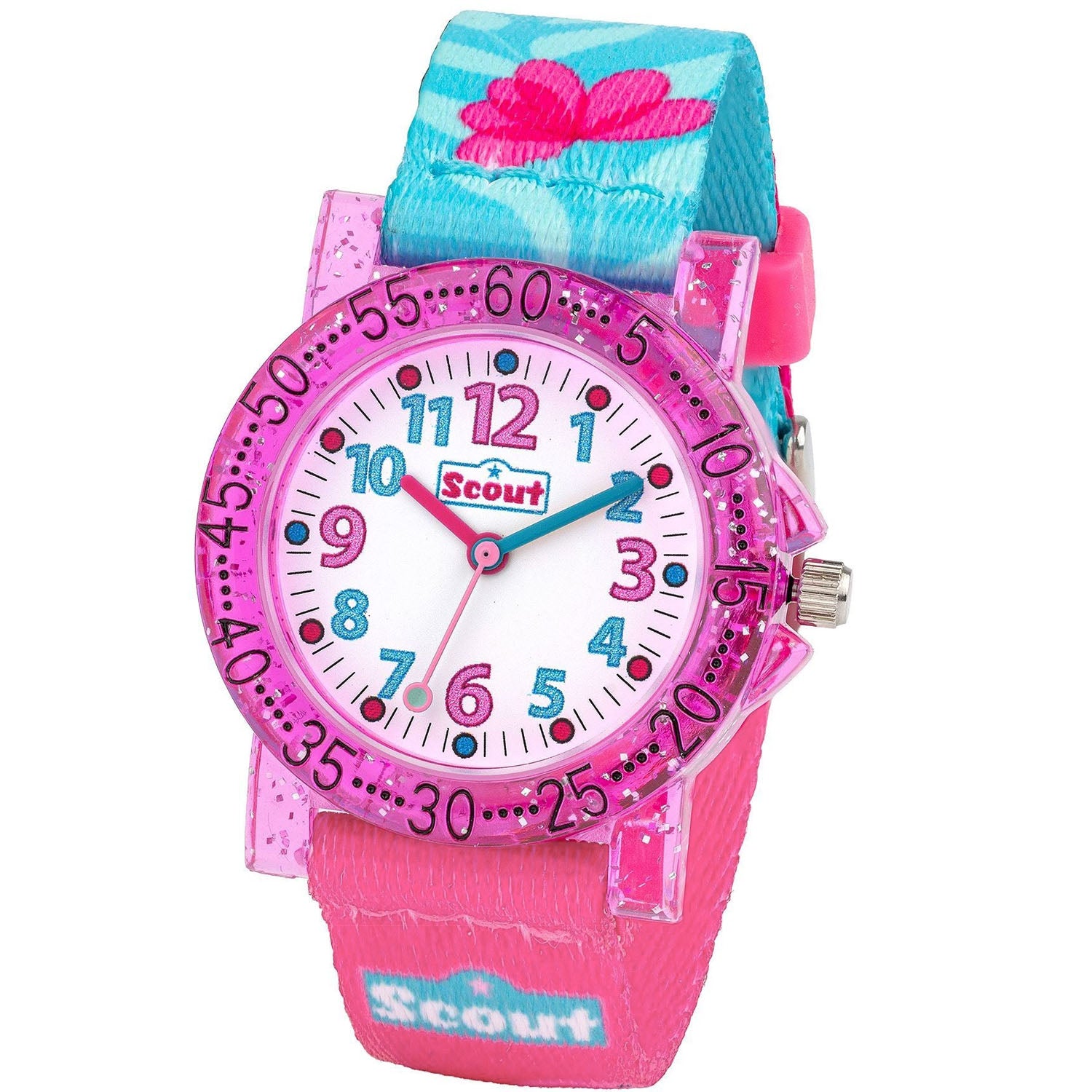 Scout Kinderuhr The IT-Collection mit Flamingo- und Blumenmotiven