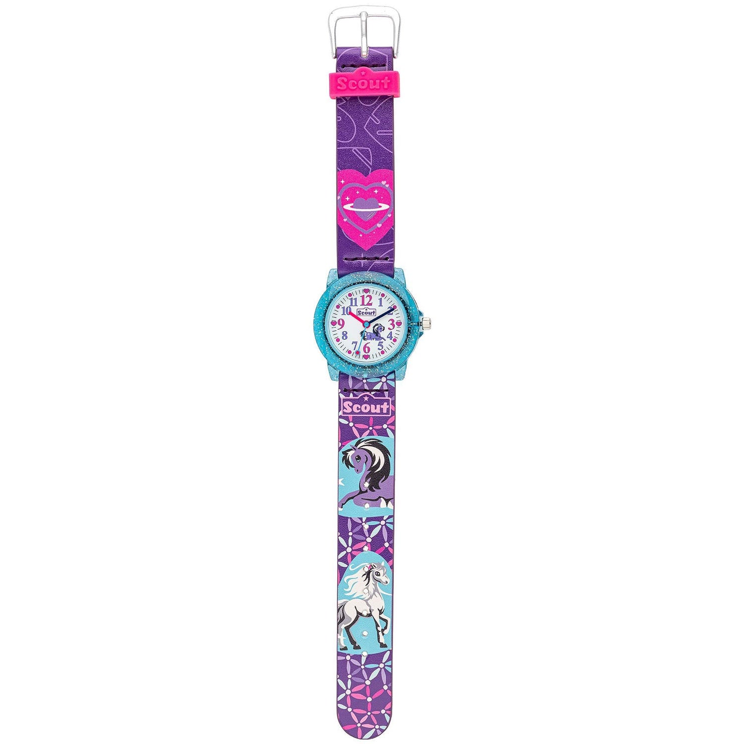 Scout Kinderuhr Heartbeat mit Pony- und Herzmotiven