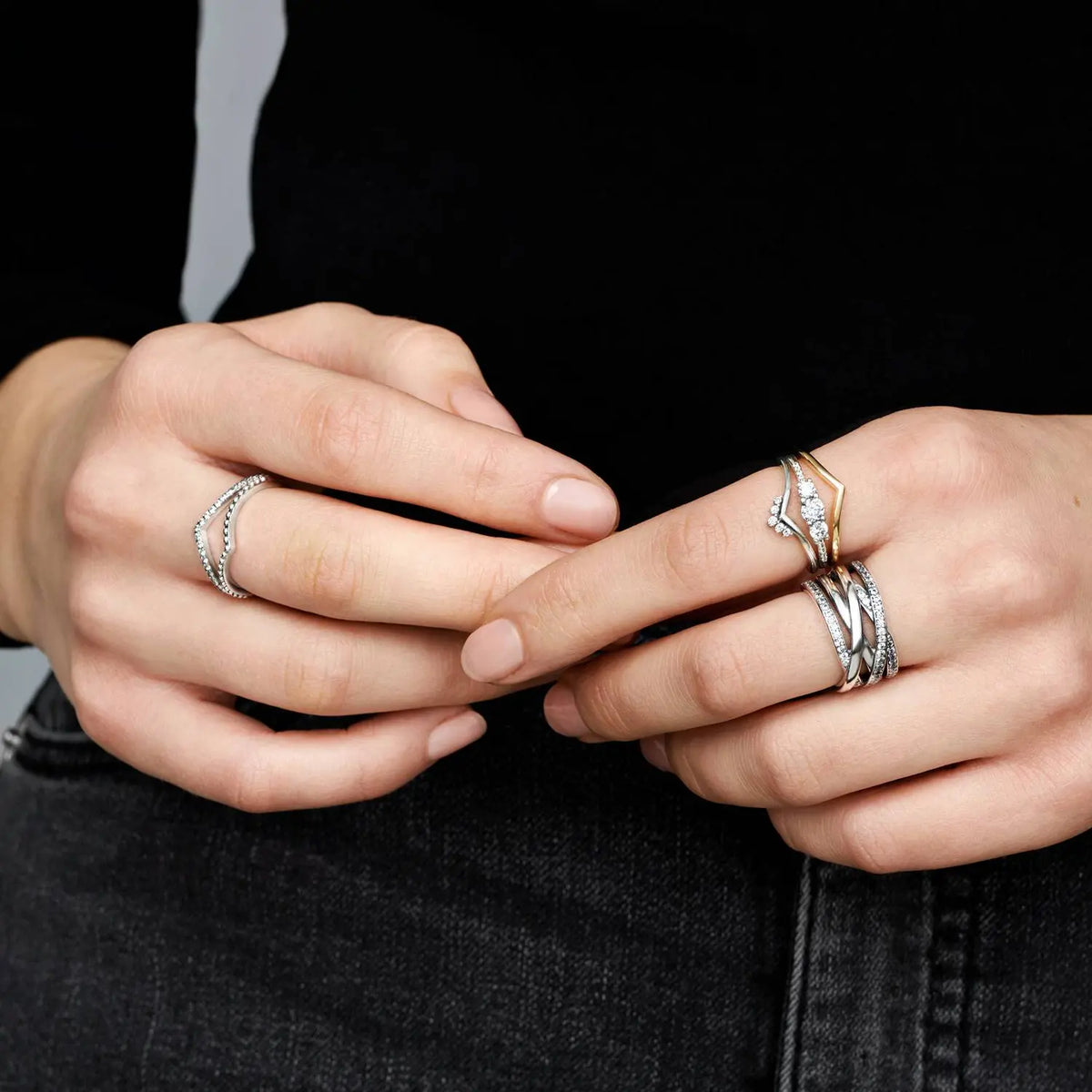 Pandora Funkelnder Wishbone Ring