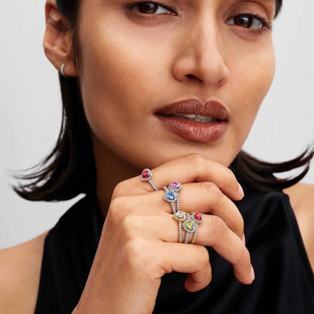 Pandora Erhabenes Rosafarbenes Herz Ring
