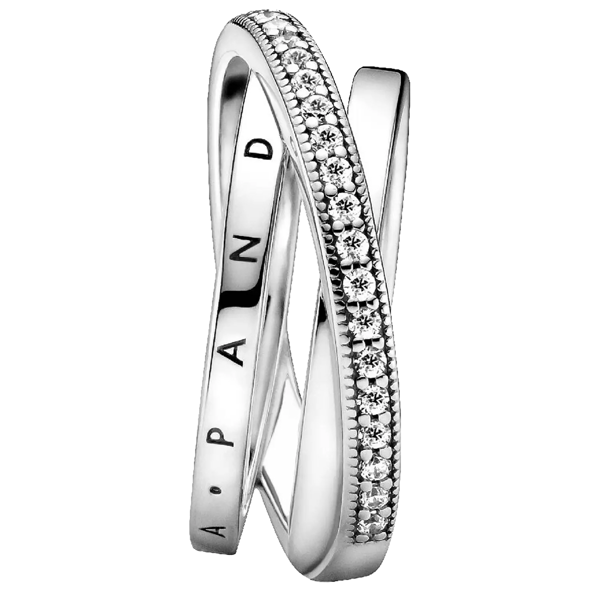 Pandora Dreifach gekreuzter Pavé-Ring