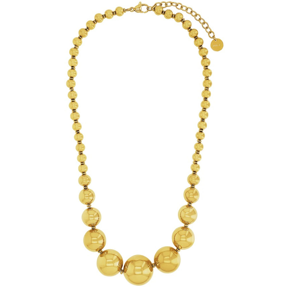 JOOP! Damen Halskette Kugeln Edelstahl vergoldet