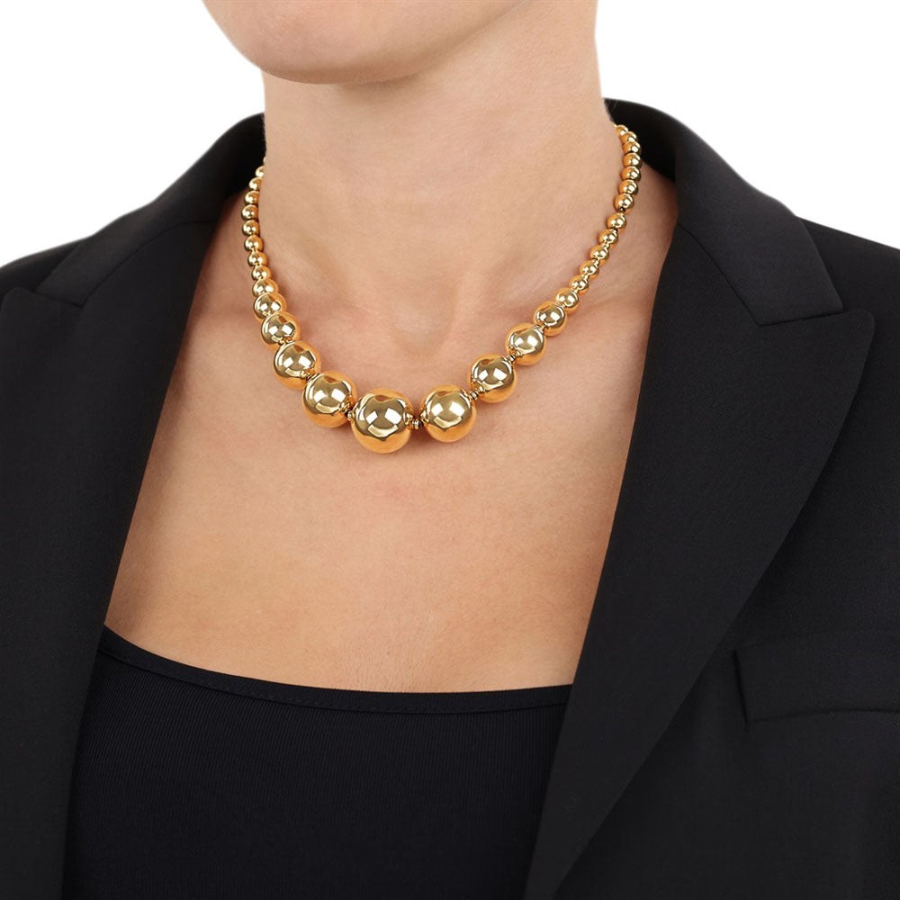 JOOP! Damen Halskette Kugeln Edelstahl vergoldet