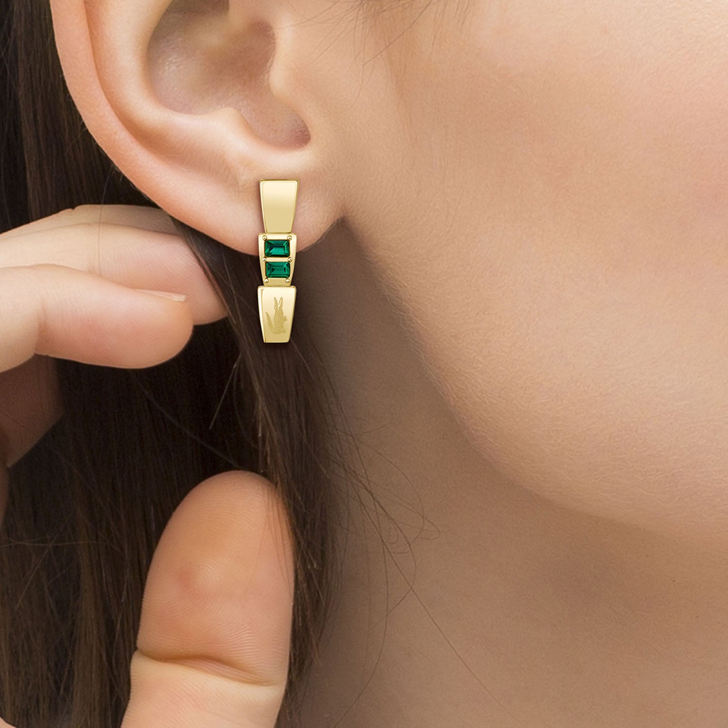 Lacoste Damen Ohrstecker Crocodelle