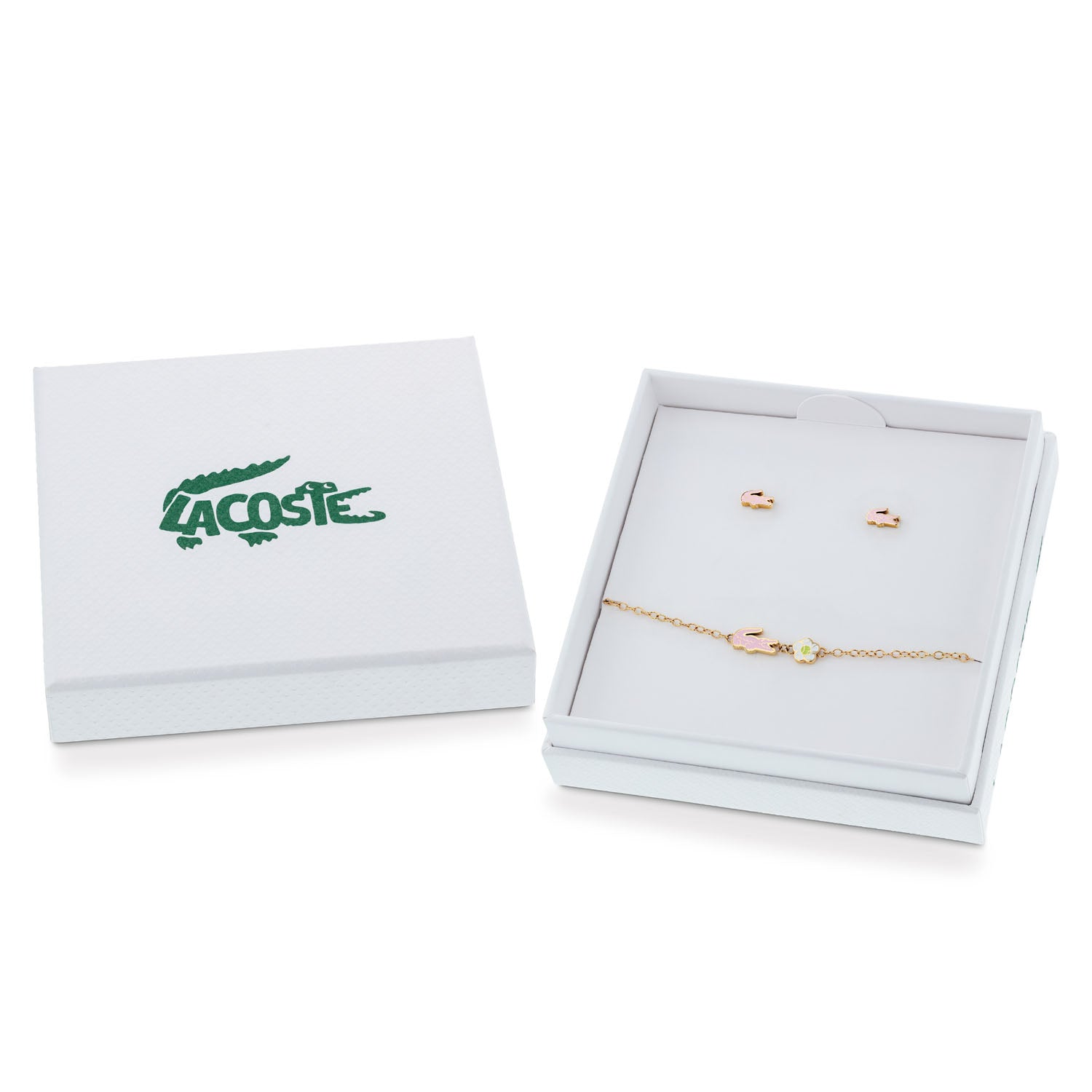 Lacoste Geschenkset mit Kinderarmband und Ohrringen