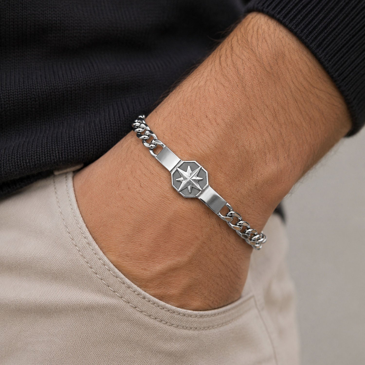 JOOP! Herren Armband mit Kompass-Motiv