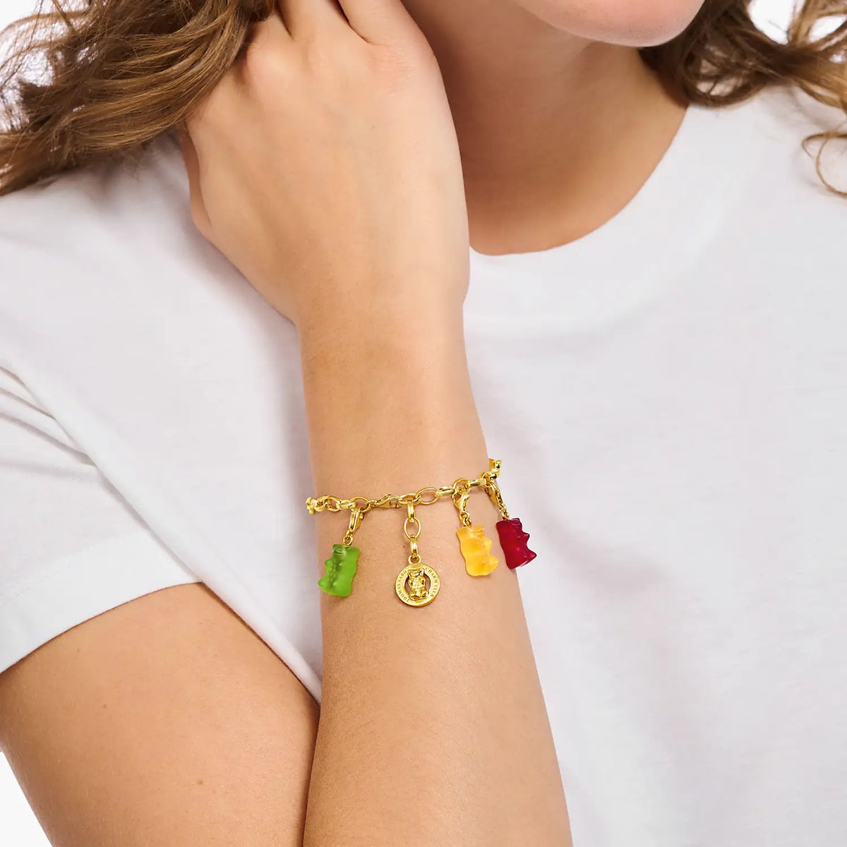 Thomas Sabo Charm-Goldbären-Anhänger in Grün Gold - Original