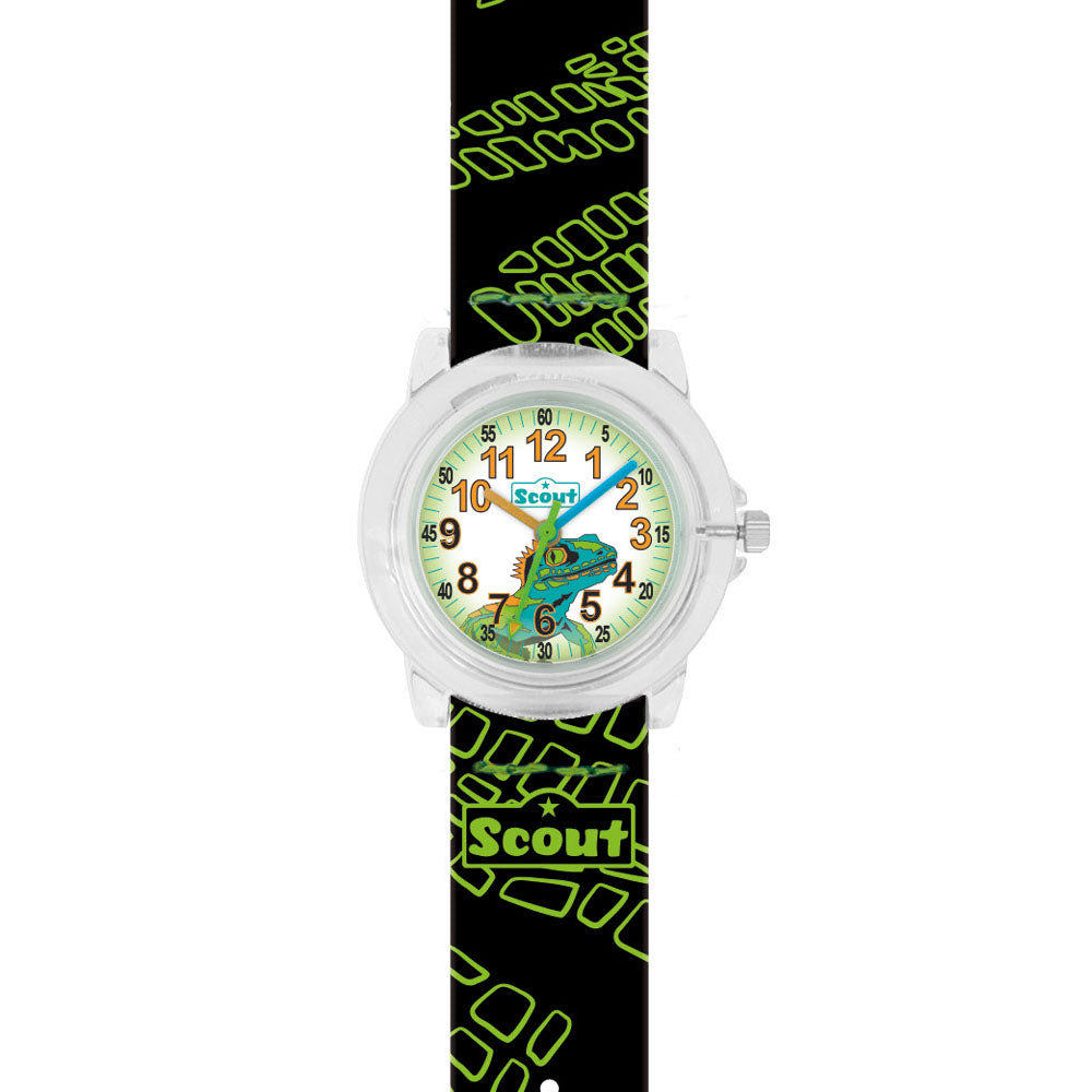 Scout Kinderuhr Crystal Eidechse Schwarz-Grün