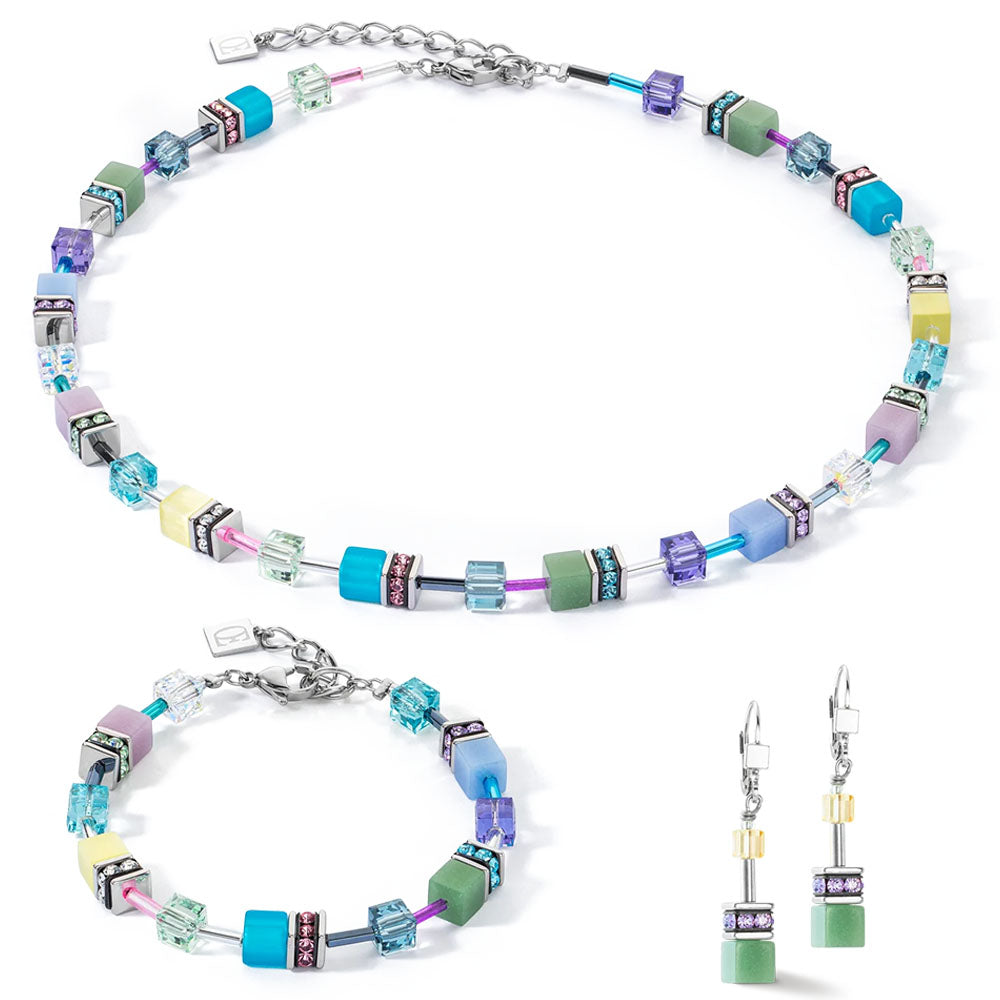 GeoCUBE® Iconic Halskette Silber-Ice Pastels