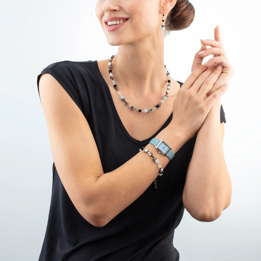 GeoCUBE® Iconic Halskette Ice Serenity Silber