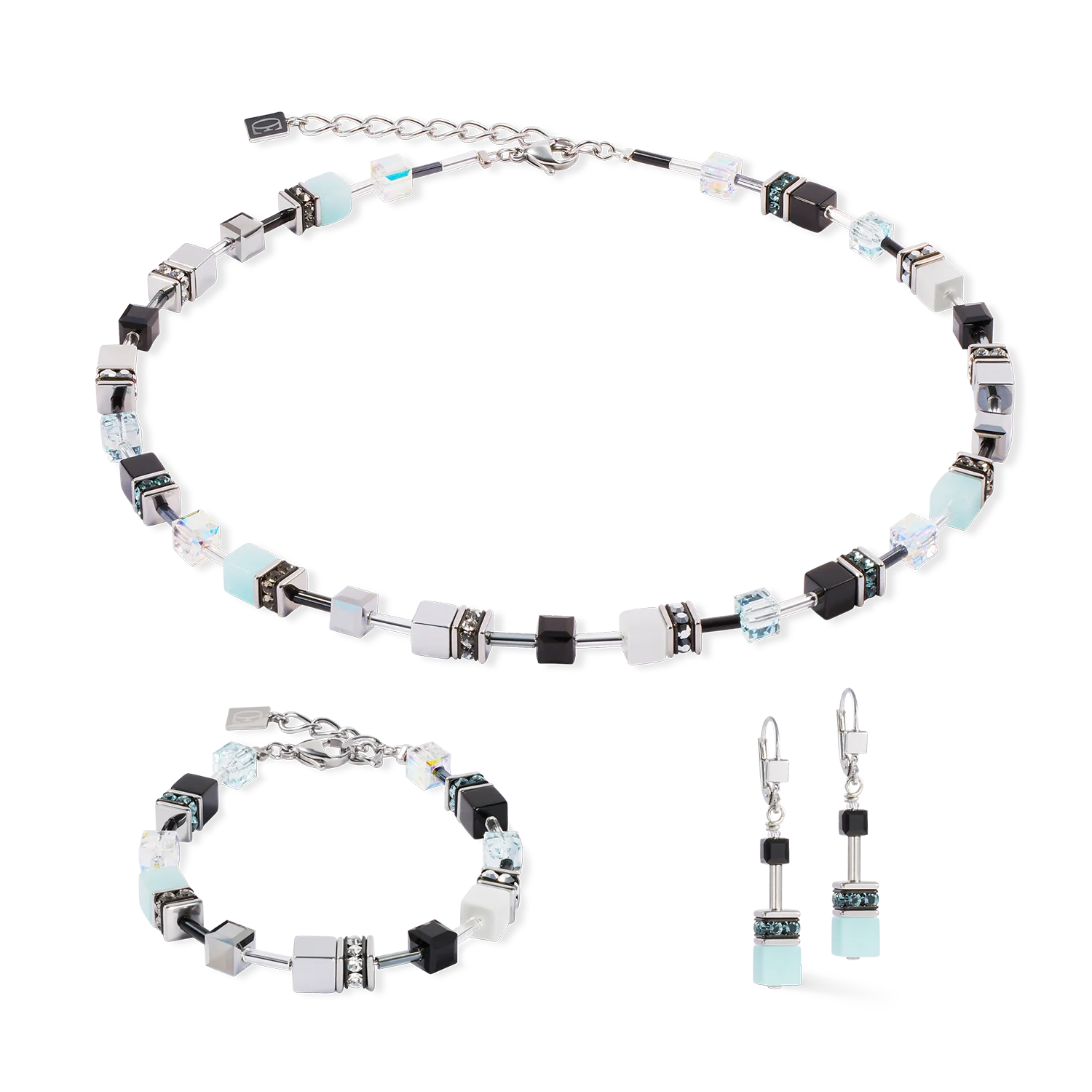 GeoCUBE® Iconic Halskette Ice Serenity Silber