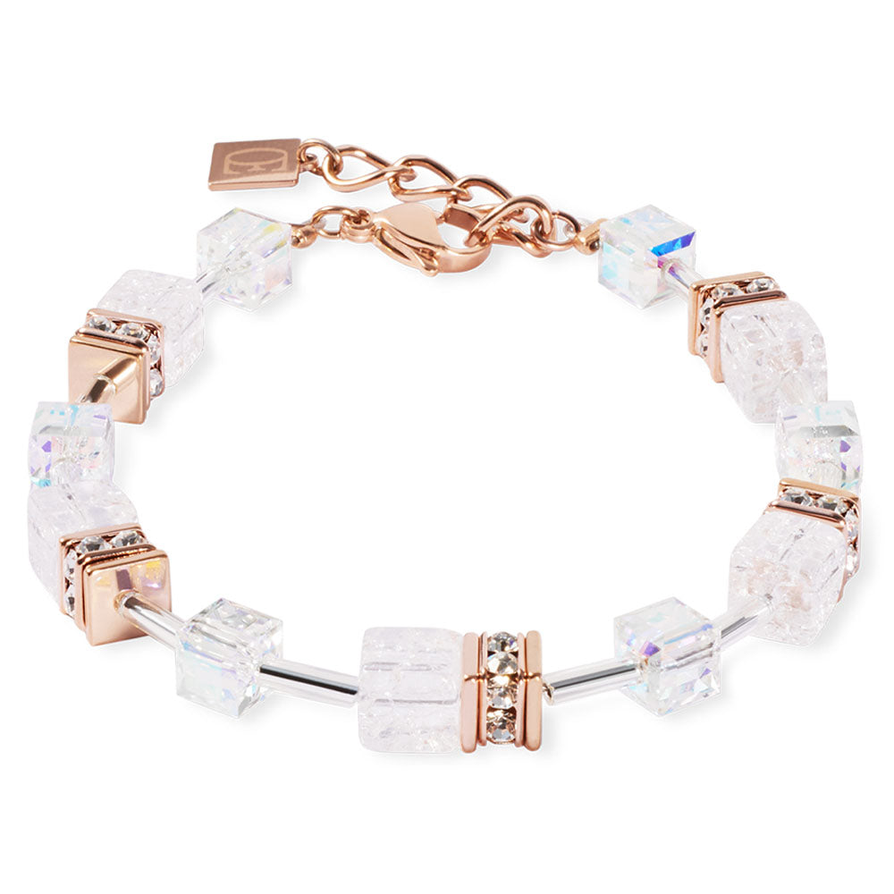 GeoCUBE® Iconic Nature Armband Roségold-Weiß
