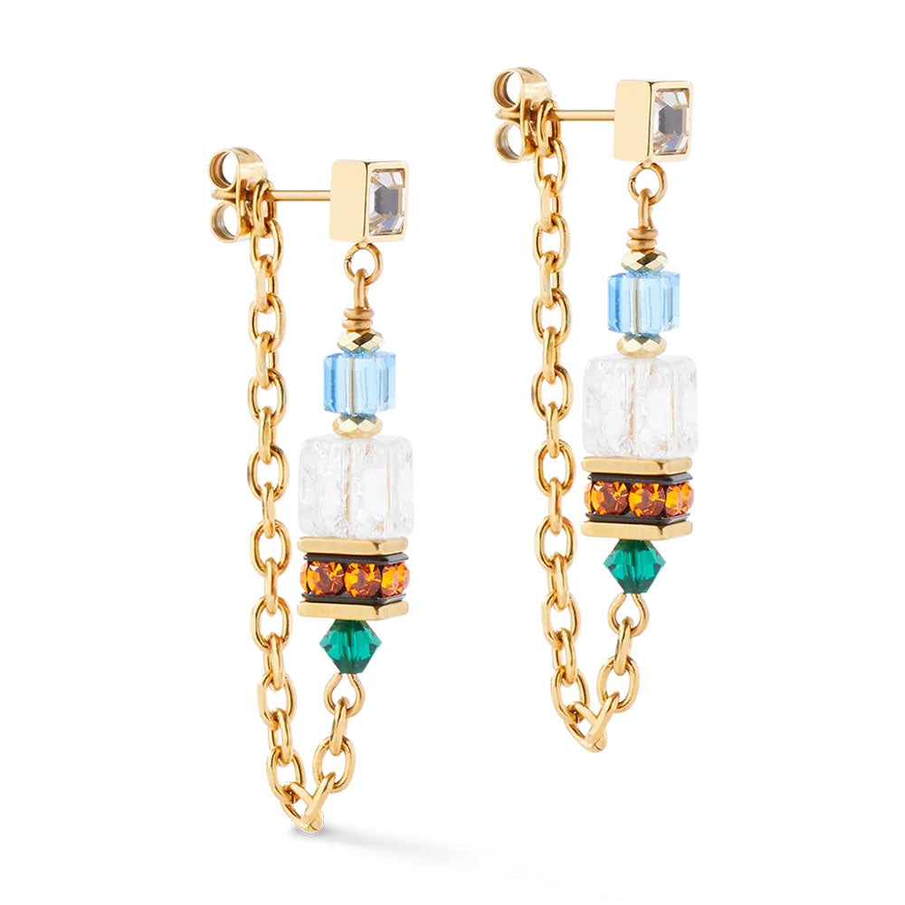 Ohrringe Sunray Cube Couture Gold-Multicolor