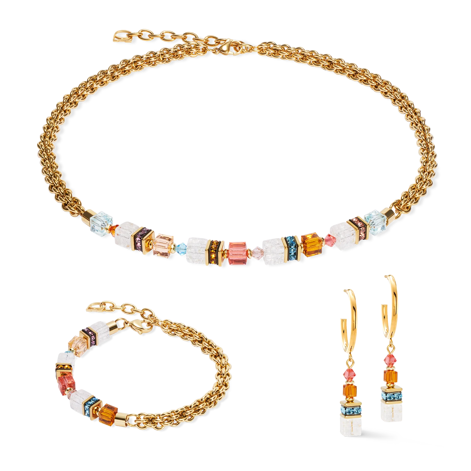 GeoCUBE® Fusion Summer Halskette Gold-Sunset