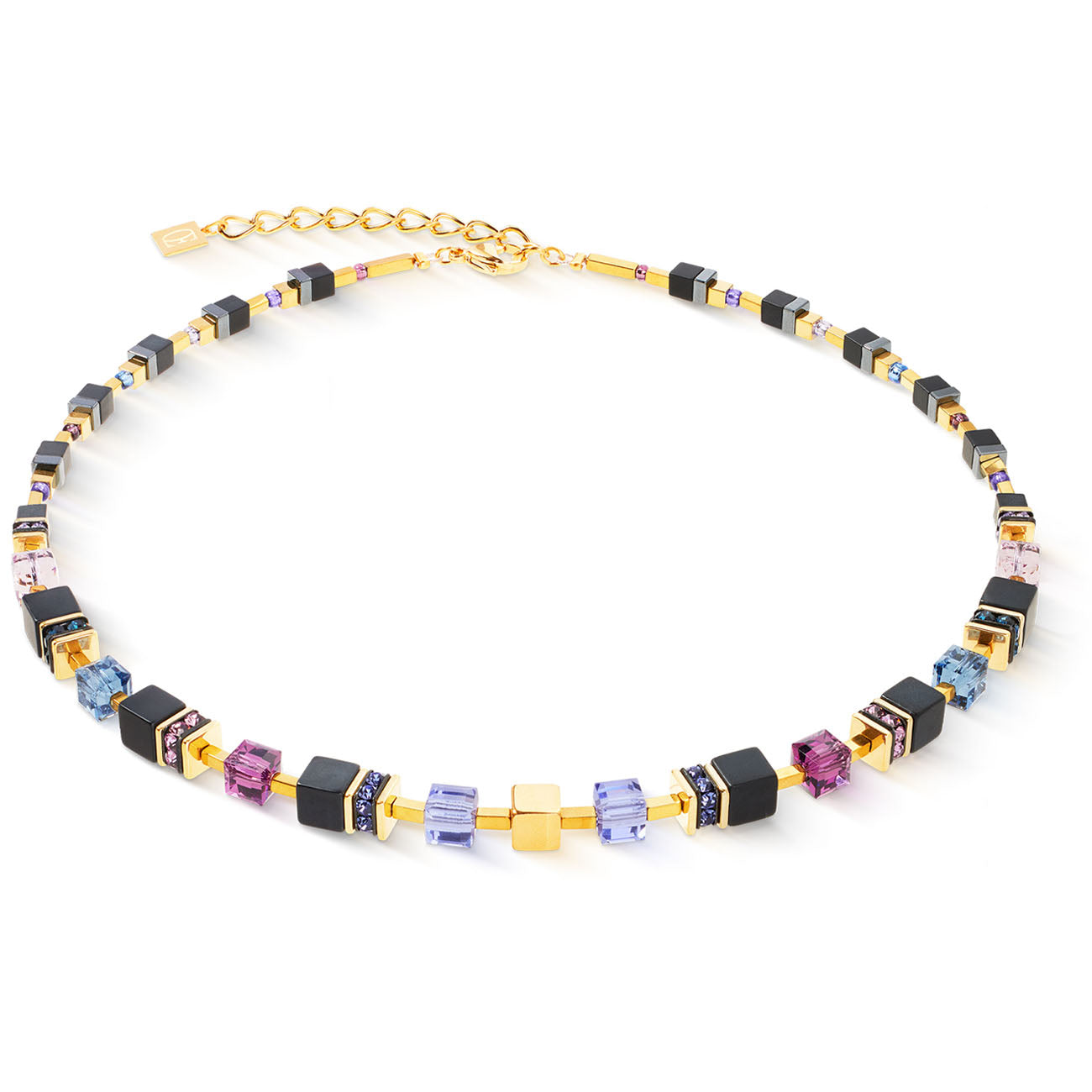 GeoCUBE® Precious Classic Halskette Blue Moon Gold