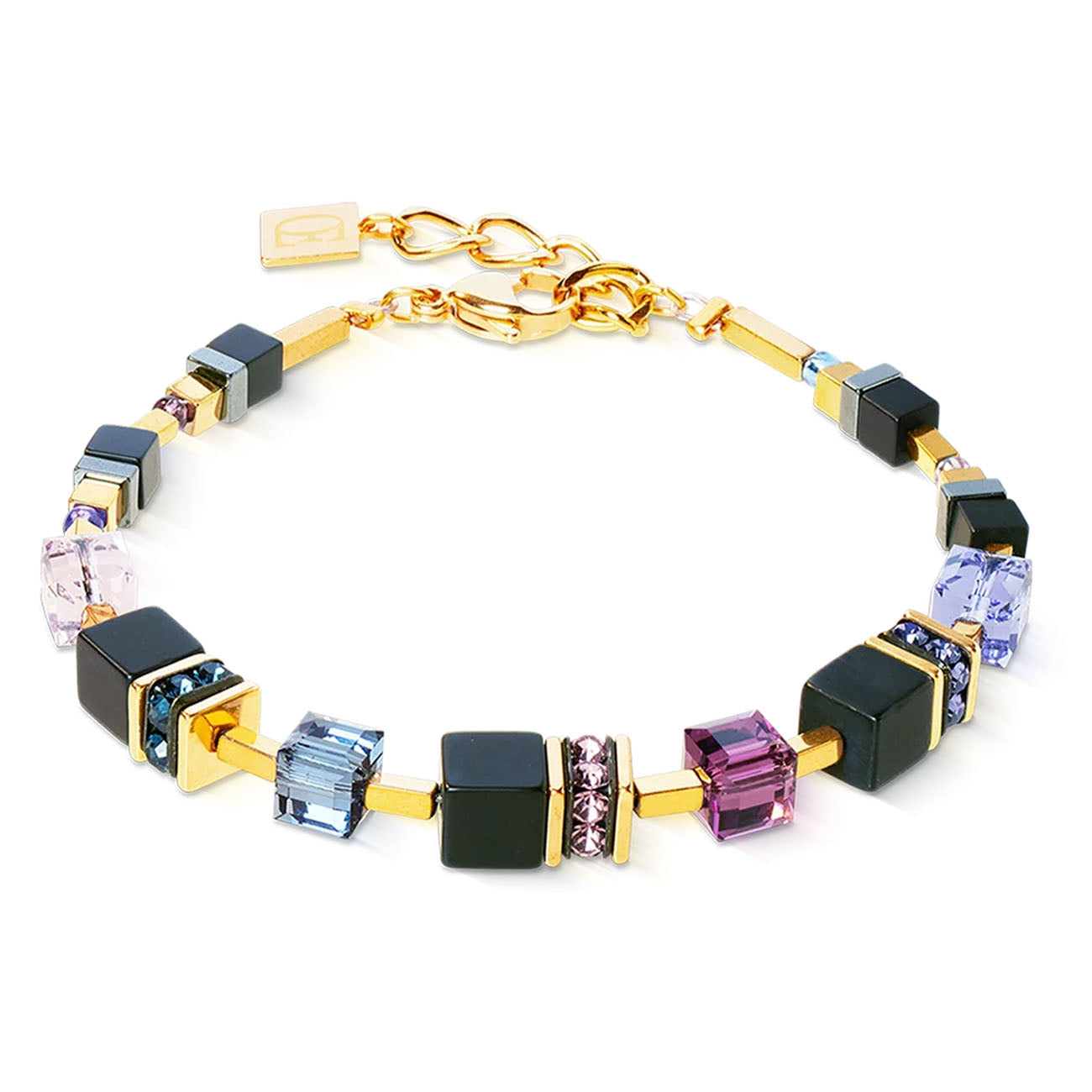 GeoCUBE® Precious Classic Armband Blue Moon Gold
