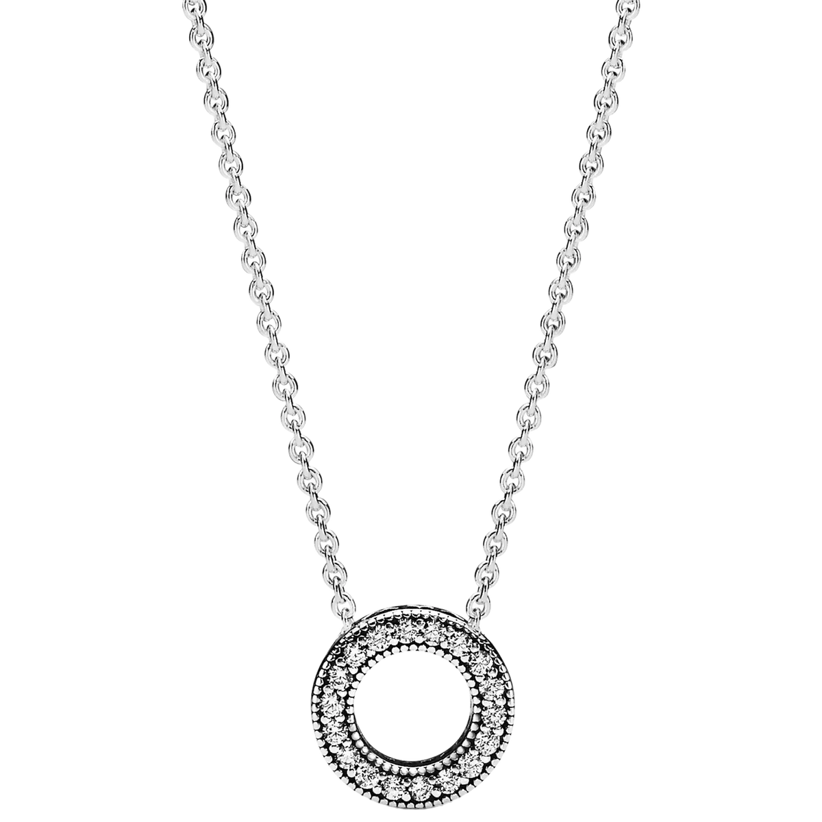 Pandora Logo Pavé-Kreis Halskette