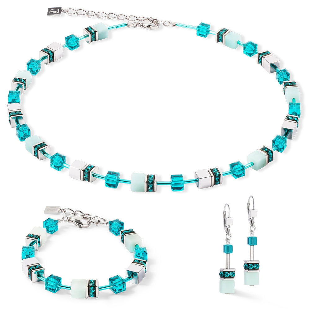 GeoCUBE® Iconic Precious Halskette Silber-Grün