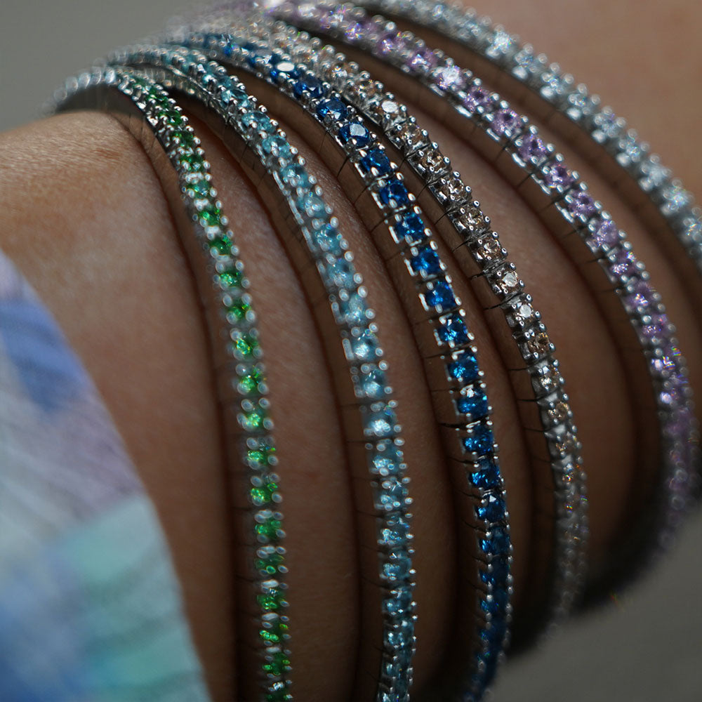 Luis&Freya Dazzling Colors Flex Armband 2.0 mm Aquamarin