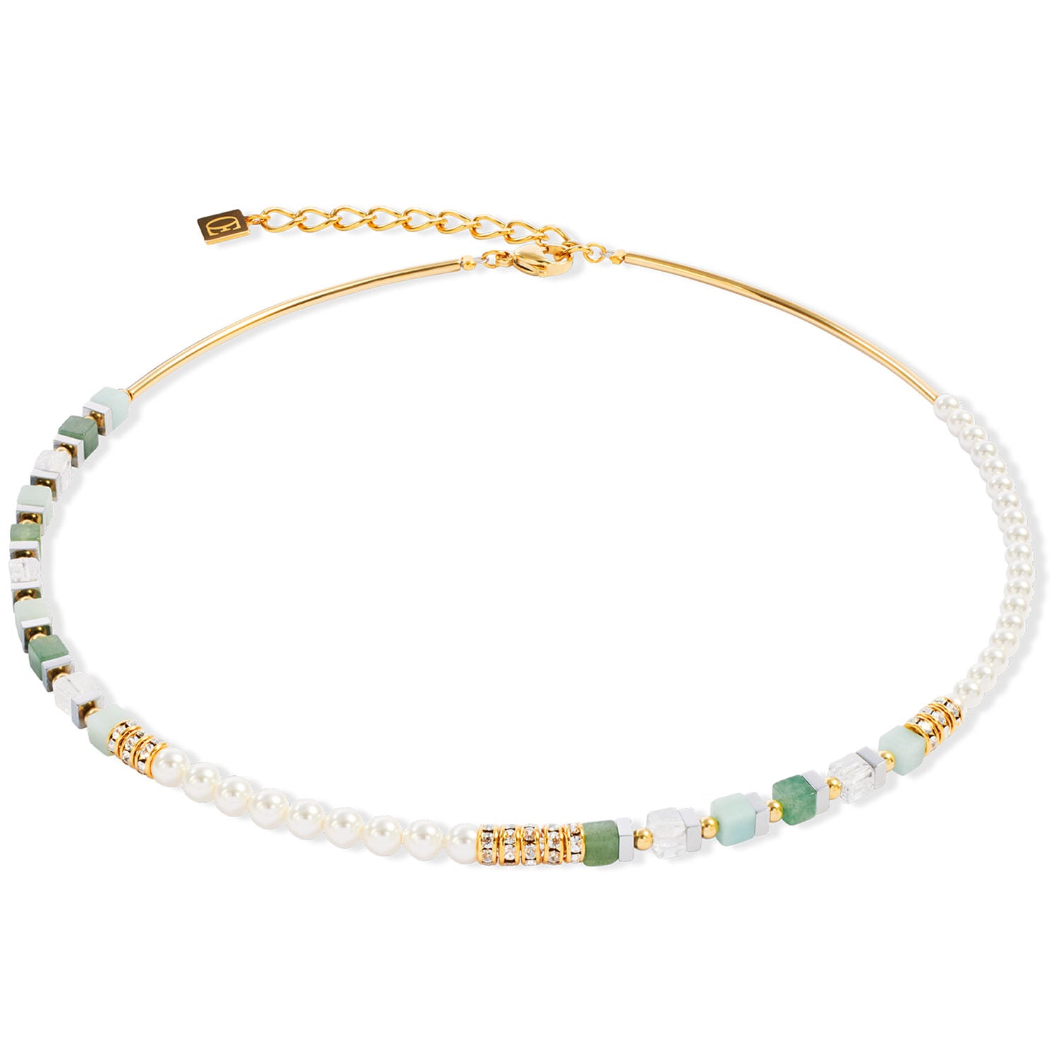 Coeur De Lion Precious Fusion Offset Halskette Gold-Grün