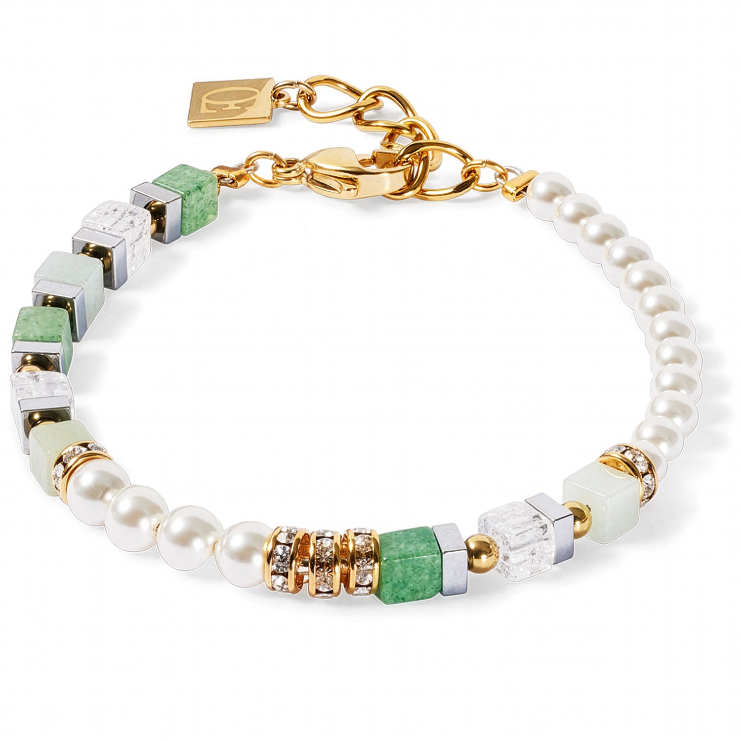 Coeur De Lion Precious Fusion Offset Armband Gold-Grün