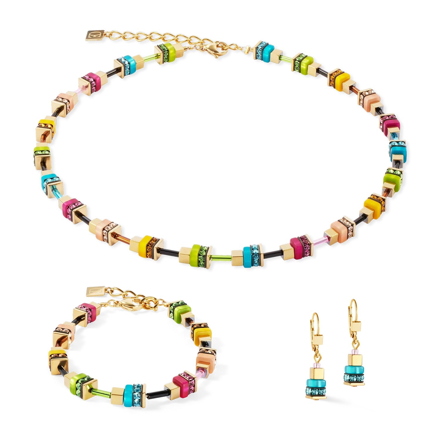Coeur De Lion Ohrringe Boho Sunset Cube Rainbow
