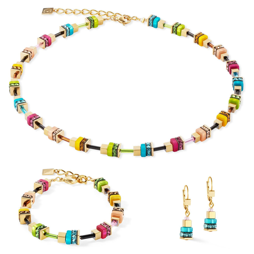 Coeur De Lion Halskette Boho Sunset Cube Rainbow