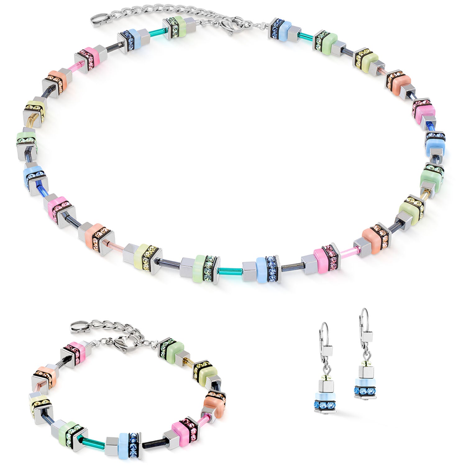 Coeur De Lion Ohrringe Fresh Sorbet Cube Multicolor