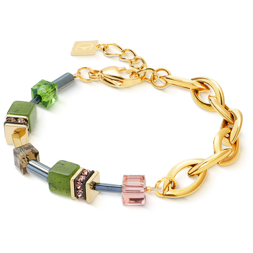 GeoCUBE® Chunky Chain Armband Gold-Grün
