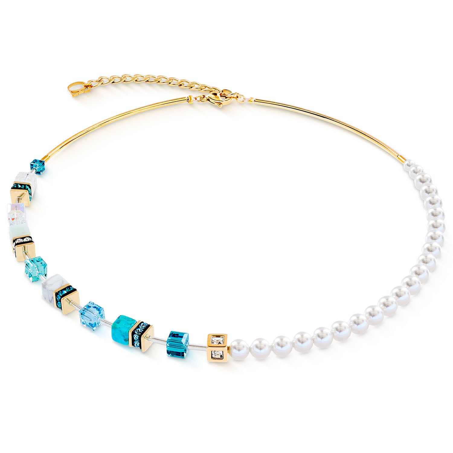 GeoCUBE® Precious Fusion Pearls Halskette Türkis