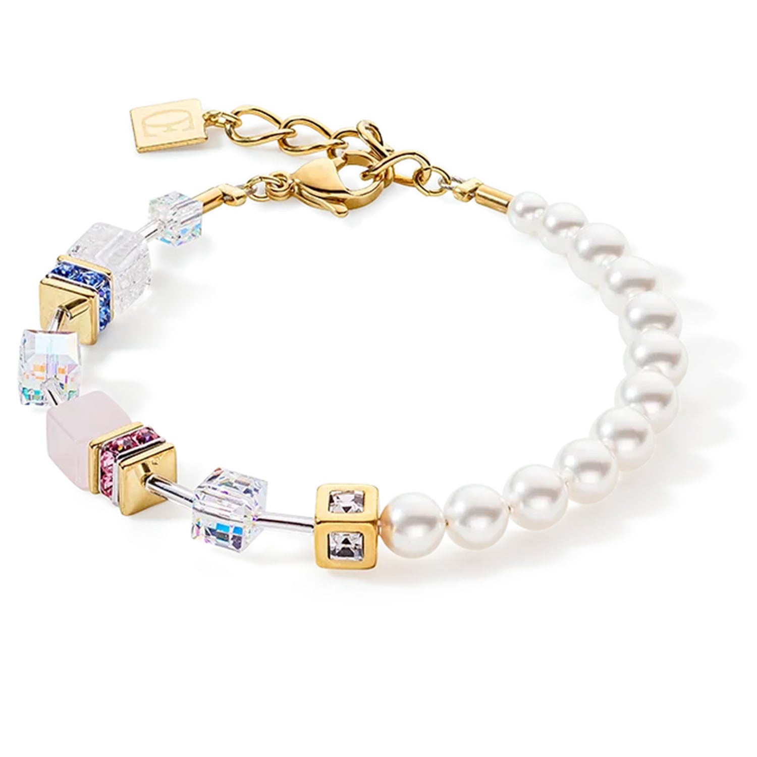 GeoCUBE® Precious Fusion Pearls Armband Multicolor Pastell