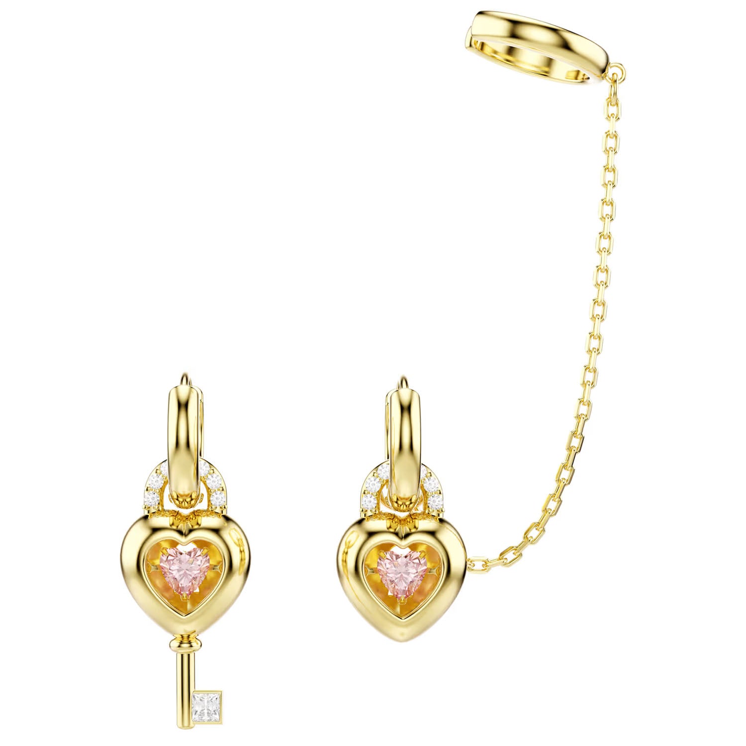 Swarovski Idyllia Herz mit Schlüssel Drop-Ohrhänger mit Ohrspange