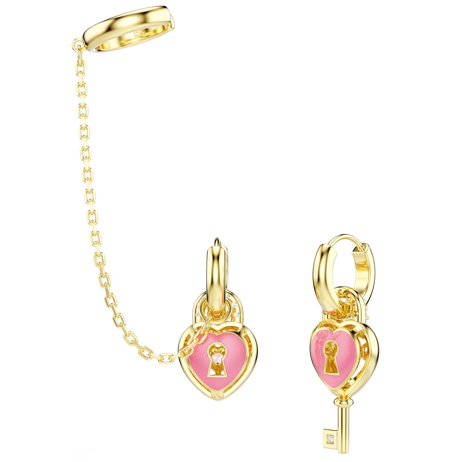 Swarovski Idyllia Herz mit Schlüssel Drop-Ohrhänger mit Ohrspange