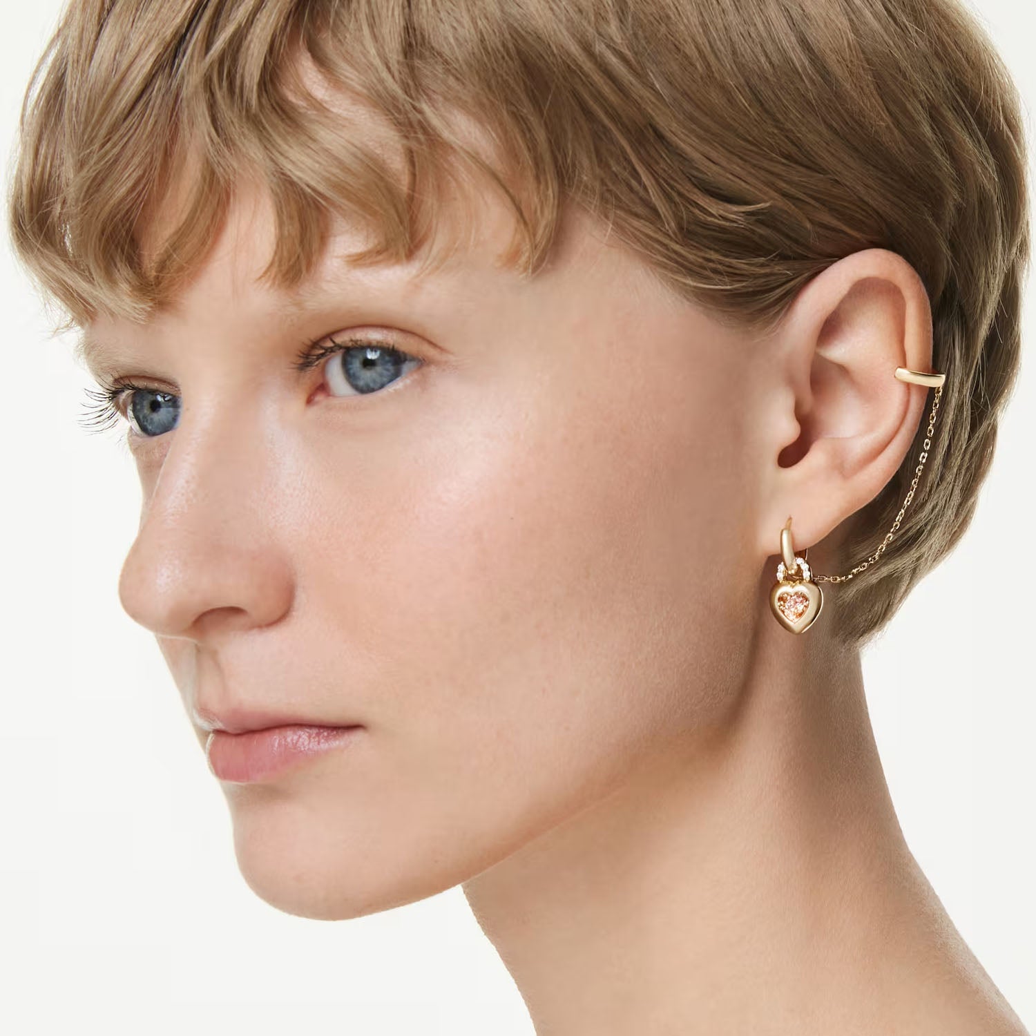 Swarovski Idyllia Herz mit Schlüssel Drop-Ohrhänger mit Ohrspange
