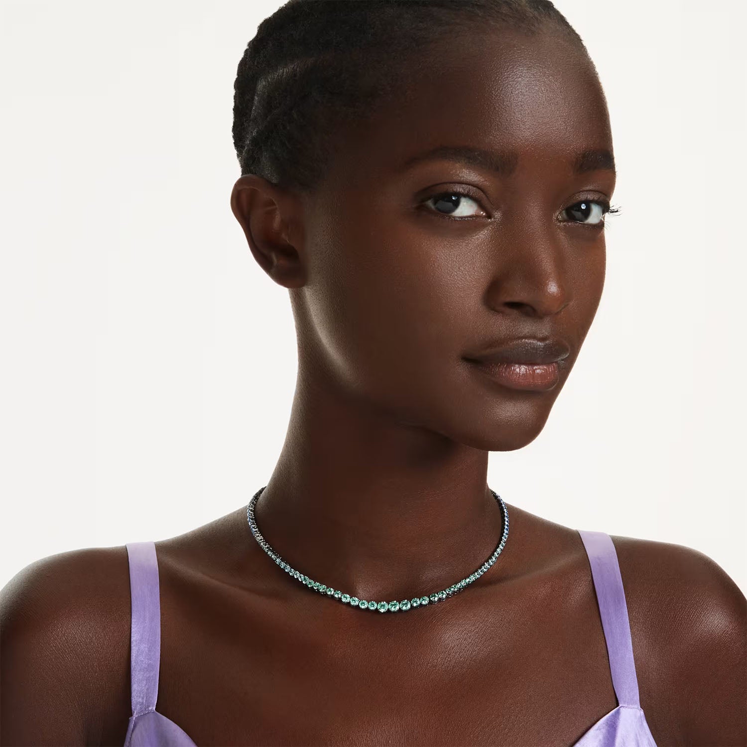 Swarovski Matrix Halskette Rutheniert