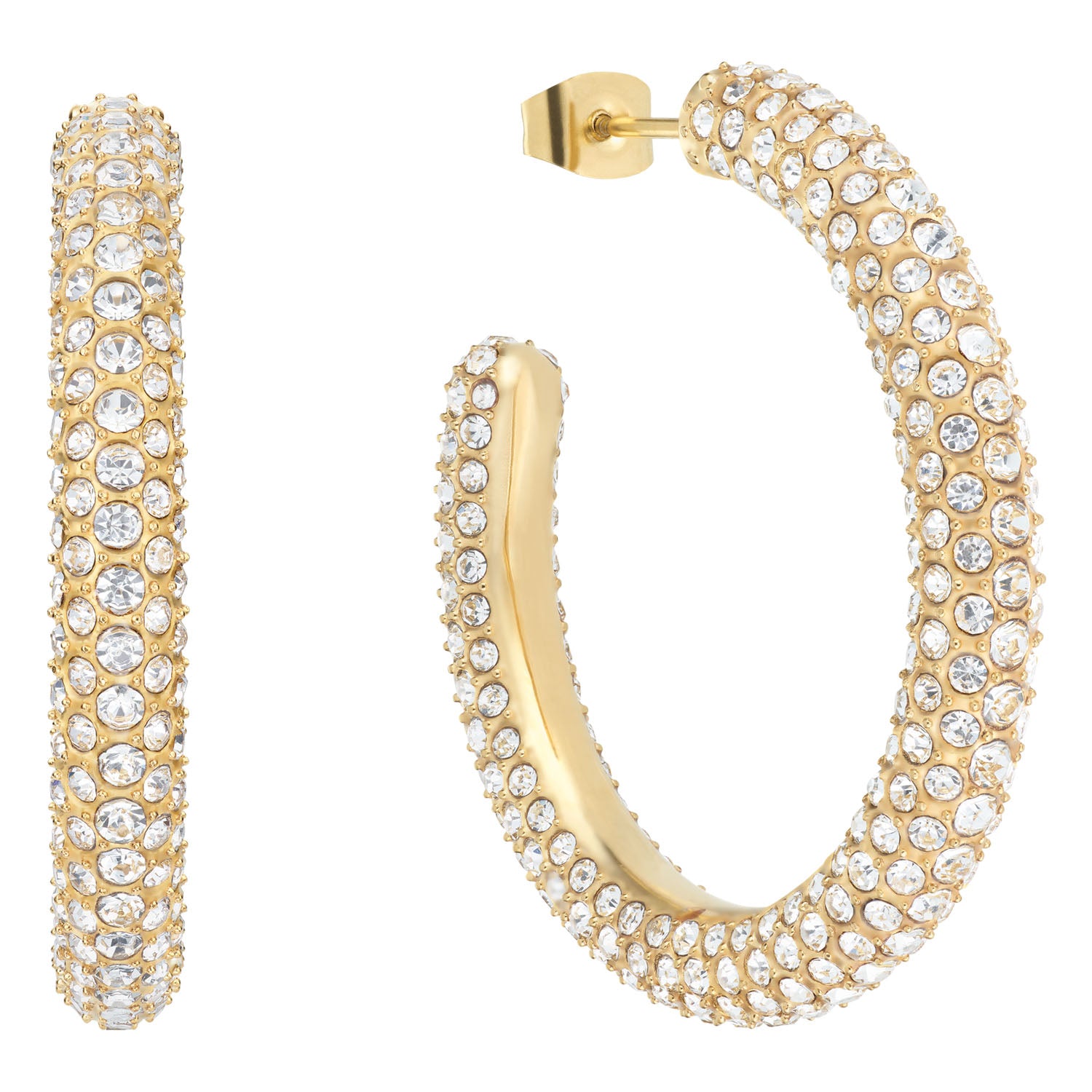 BERING Creolen Arctic Pavé Gold Glänzend