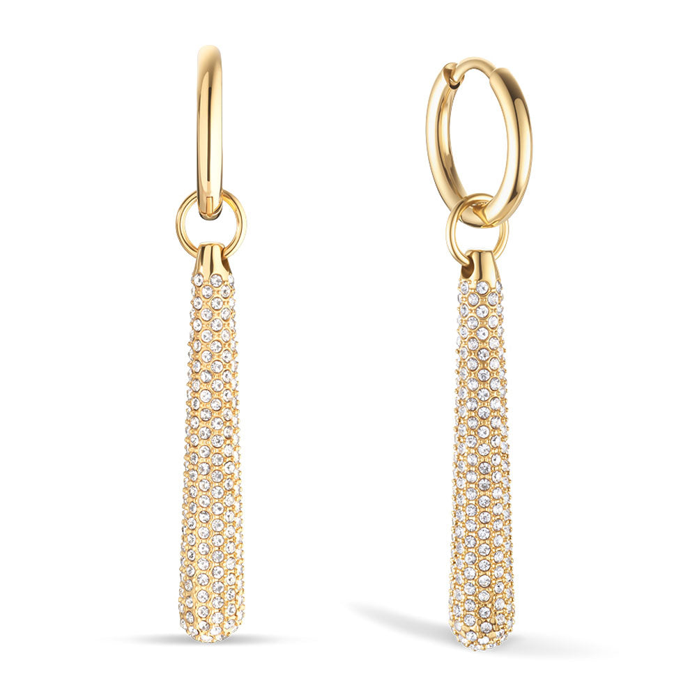 BERING Ohrringe Arctic Pavé Edelstahl Gold Glänzend