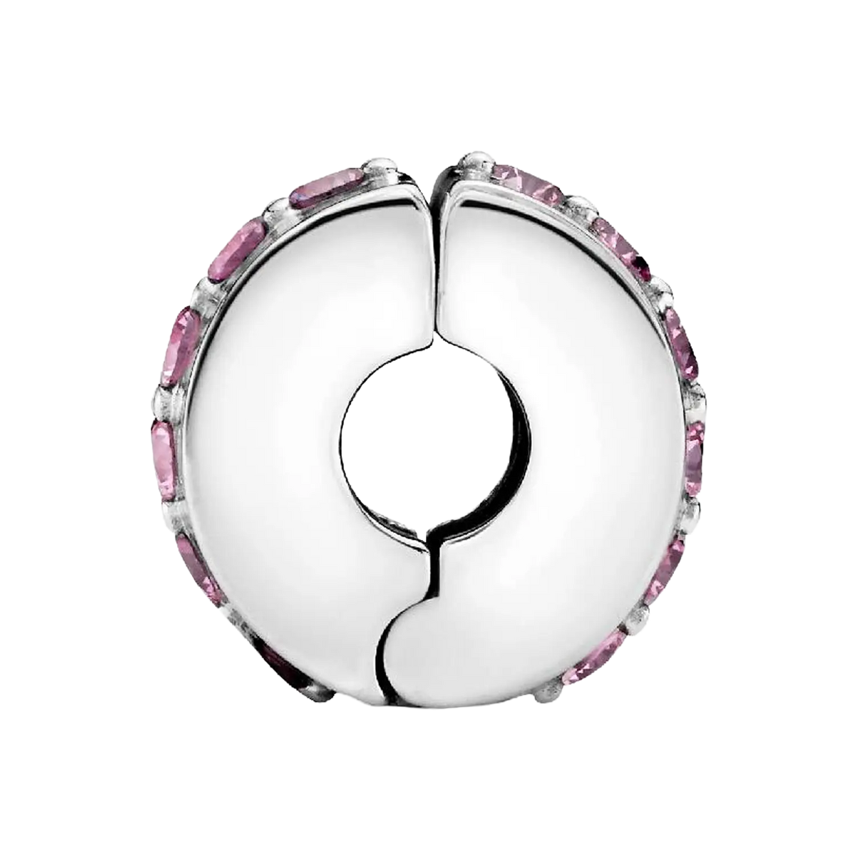 Pandora Moments Rosafarbene funkelnde Linie Clip-Charm