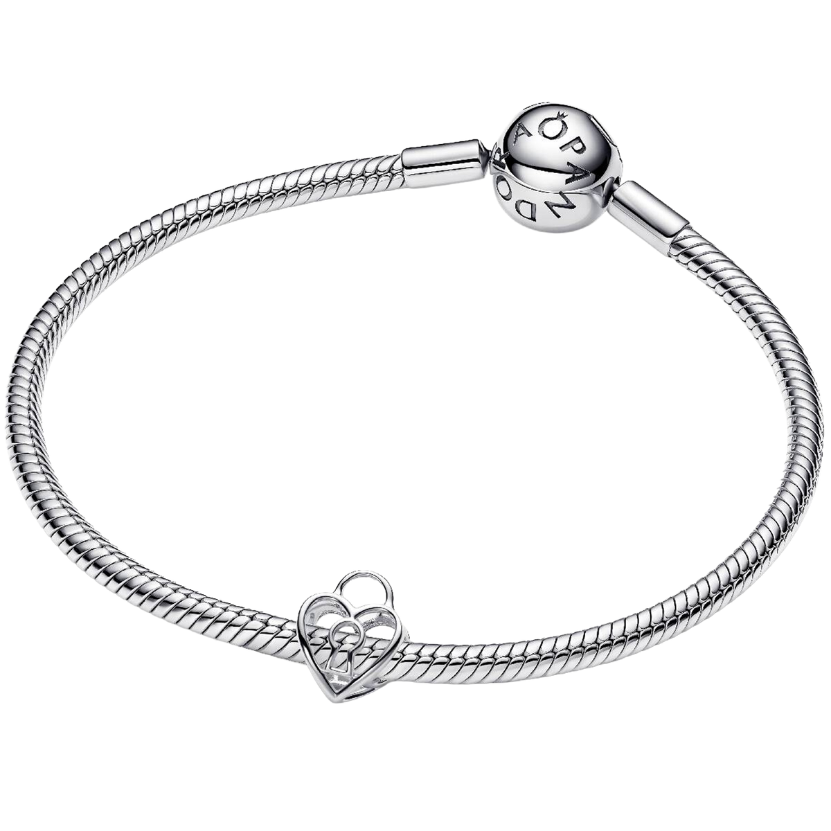 Pandora Offen gearbeitetes Herz Vorhängeschloss Charm