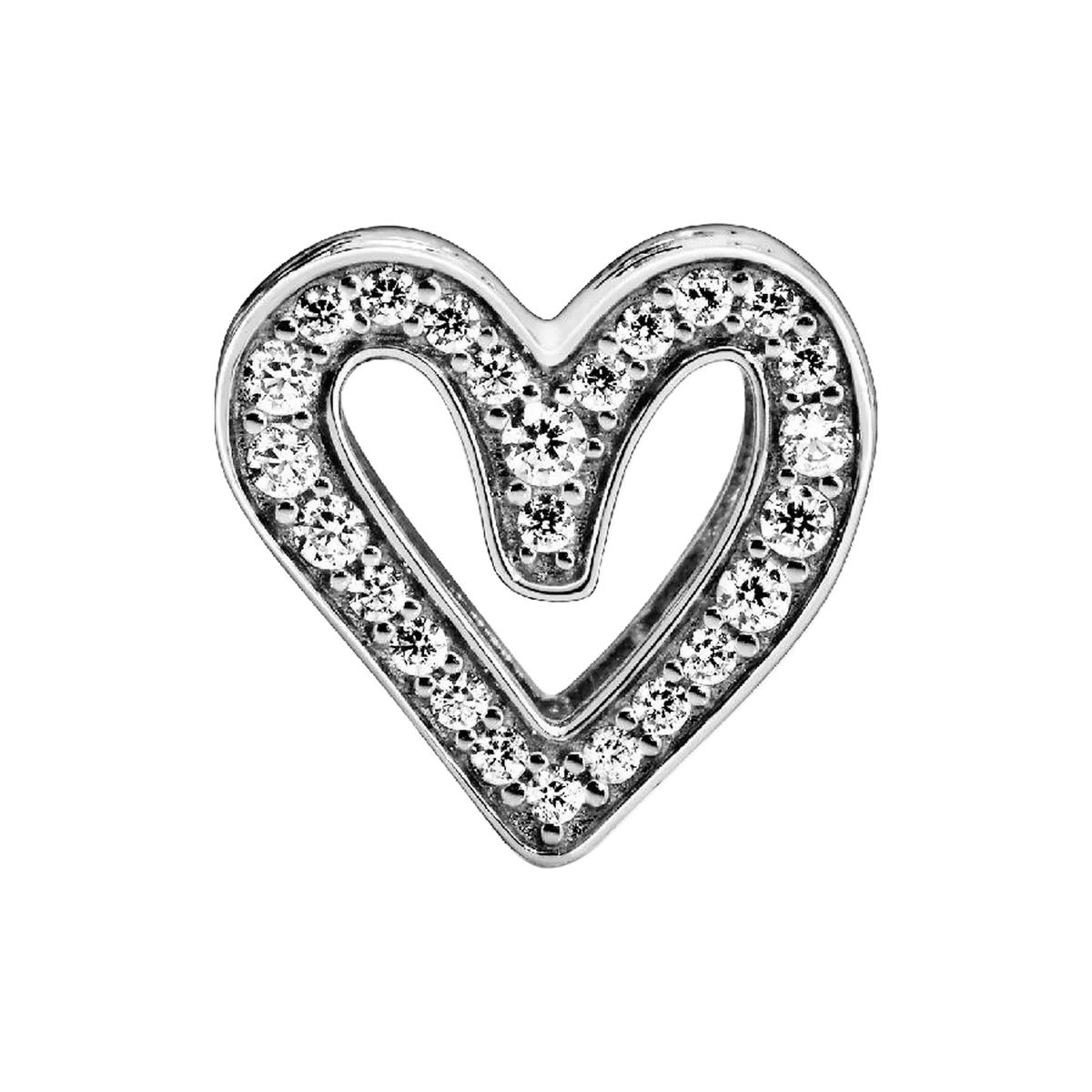 Pandora Moments Funkelndes Freihand-Herz Charm