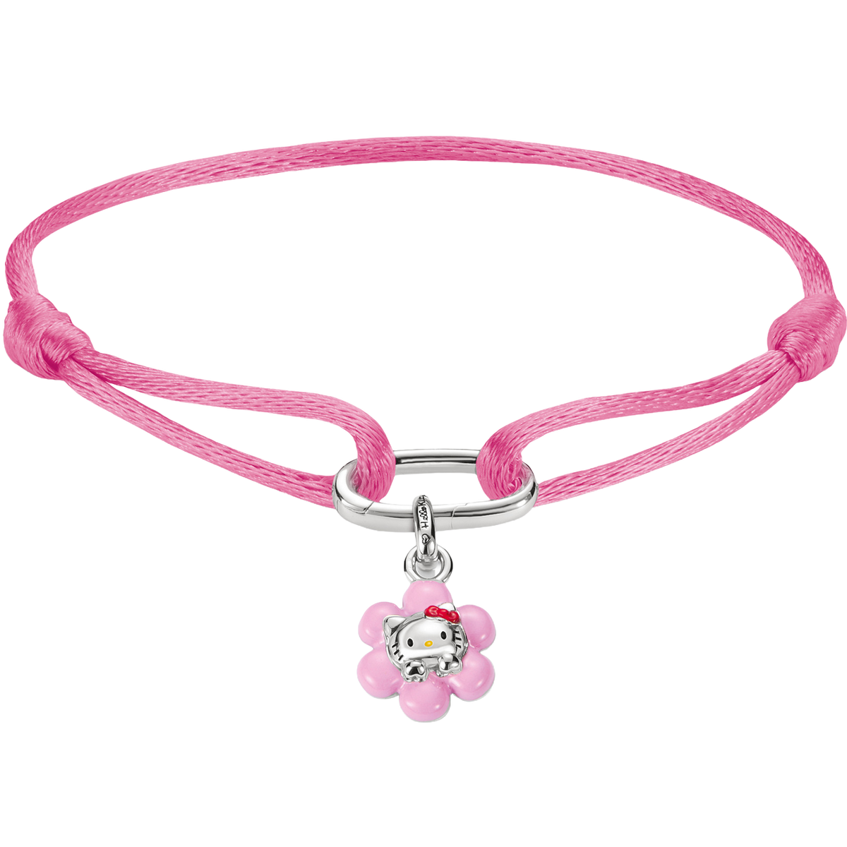 Thomas Sabo Textilarmband Pink mit Hello Kitty Charm Blume – Connect