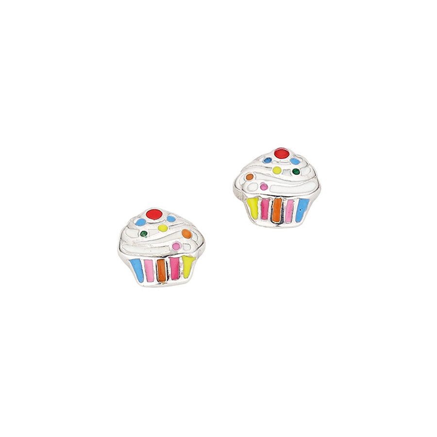 Kinder Silber Ohrstecker Cupcake