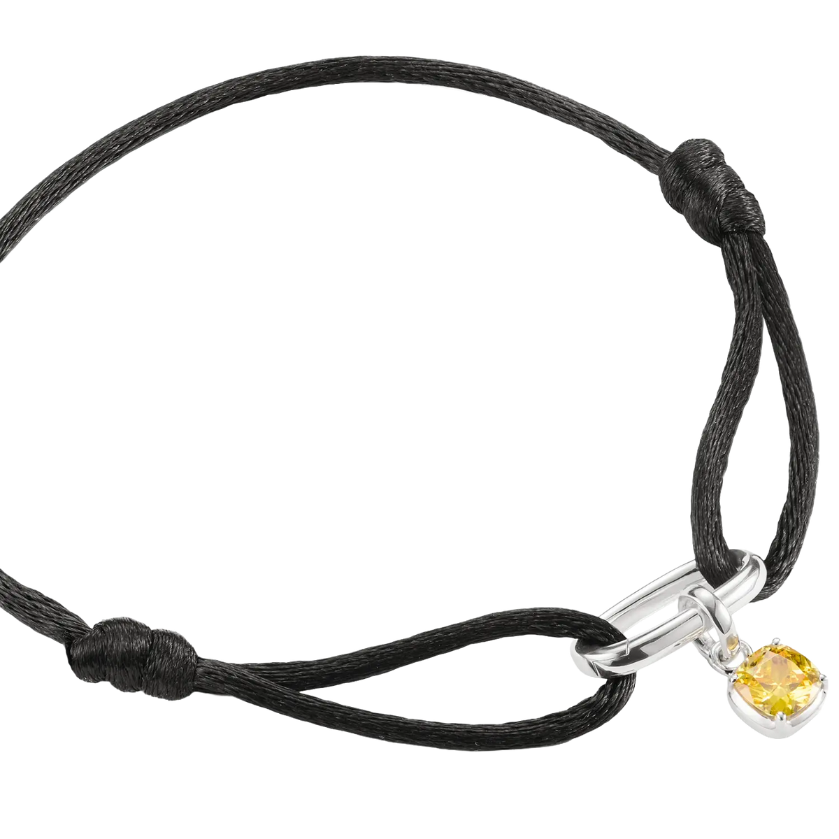 Thomas Sabo Charm-Textilarmband schwarz Connect Silber