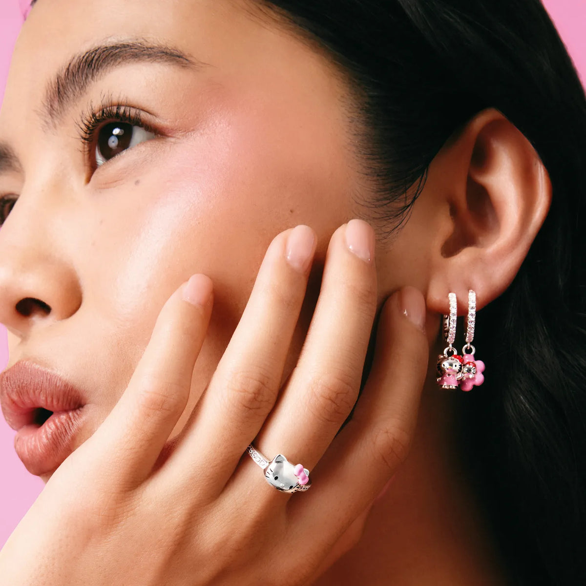 Thomas Sabo Hello Kitty Single-Creole mit Zirkoniasteinen