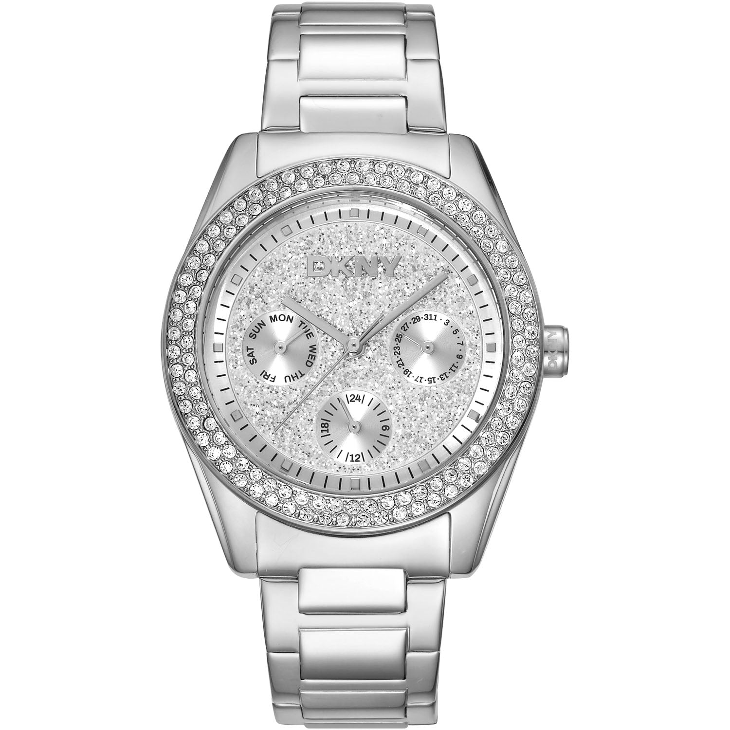 DKNY Damenuhr Chambers Multi Glitz Silver