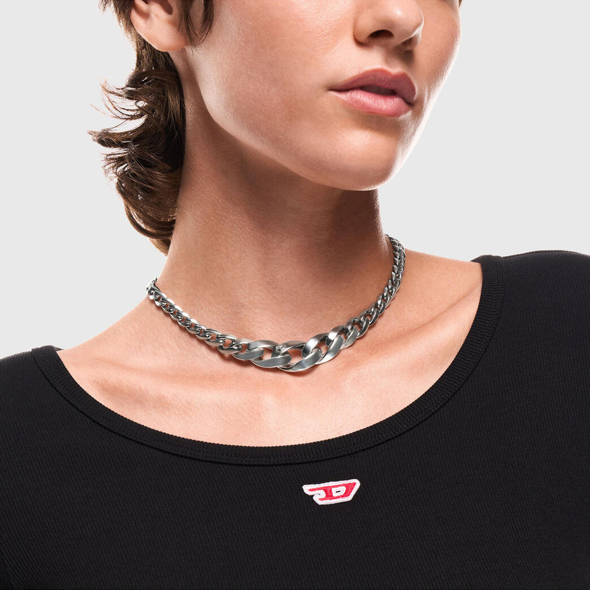 DIESEL Unisex Halskette Oval D Logo